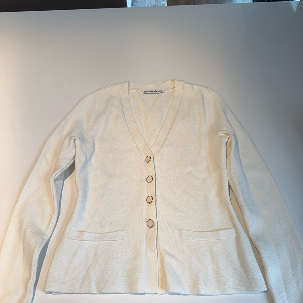 Abercrombie & Fitch Off-White Knit Cardigan